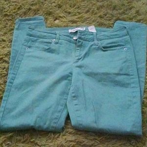 Skinny leg Mint/sea foam jeans